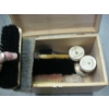 Image 2 : WOODEN SHOESHINE BOX W/CONTENTS