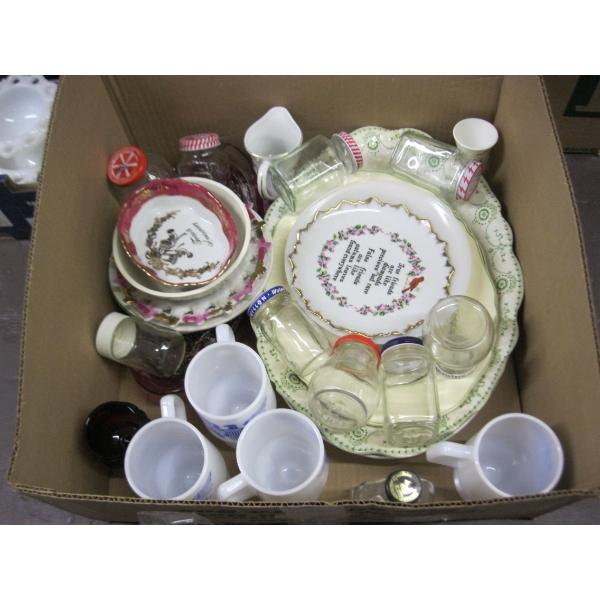 MISC. PLATTERS, MUGS, JARS, ETC.