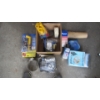 Image 1 : BOX OF MISC. EXHAUST CLAMPS, NAPA LIGHT, FUEL TANK FITTINGS, COOLING FLUSH, ETC.