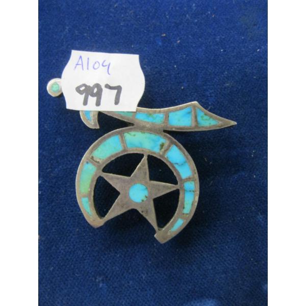 STERLING & TURQUOISE PENDANT