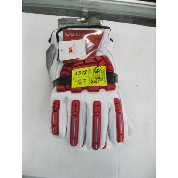 2 PAIR OF XXL VAN GOAT WINTER LINED GLOVES - RED & WHITE