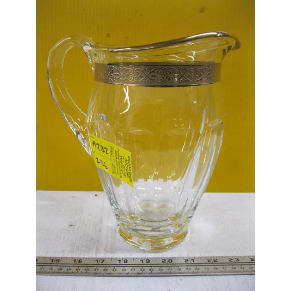 MOSERS 24KT GOLD RIM CRYSTAL WATER PITCHER
