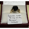 Image 1 : LADIES 10KT RING W/BLACK STONE - SZ 4.5