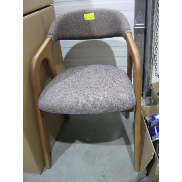 REDDISH UPHOLSTERED WOOD FRAME DINING CHAIR