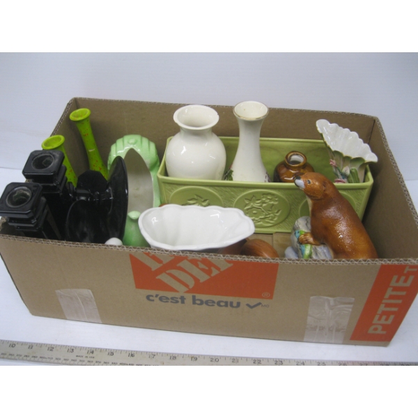 ASST. SM. VASES, CANDLEHOLDERS, ETC.