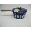 Image 1 : BLUE & WHITE KATHERINE HOLME NORWAY LOTUS ENAMEL SINGLE HANDLE POT