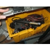 Image 1 : TOOLBOX W/MISC. JUMPER CABLES, BATTERY CHARGERS, INVERTER, ETC.