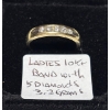 Image 1 : LADIES 10KT BAND W/5 DIAMONDS, 3.2G, SZ 7 1/2