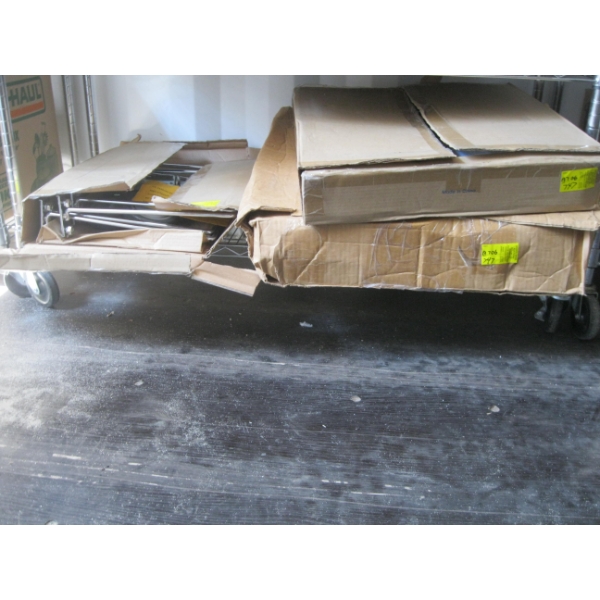 3 BOXES OF ULINE WIRE CART STAND DIVIDERS & HANDLE KIT