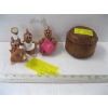 Image 1 : TREEN TRINKET BOX & 3 DRAGON COLLECTABLES