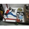Image 6 : 2 BOXES OF MISC. BENCH VISE, FLARING TOOL, LEVELING STANDS, GARDEN HOSE TIMER, ETC.