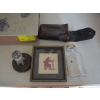 Image 3 : BOOK BOX W/MISC. STAMP, NEEDLEPOINT & FLASK BOTTLE
