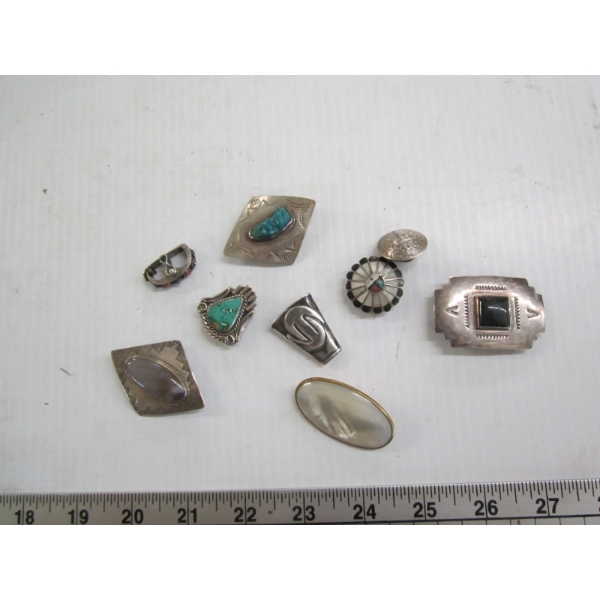 SM. BAG OF NAVAJO BELT PIECES - 4 ARE MARKED