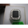Image 2 :  STERLING SILVER RING W/DARK STONE, SZ 9 3/4