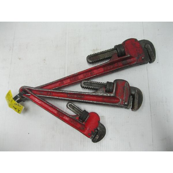 3 PIPE WRENCHES