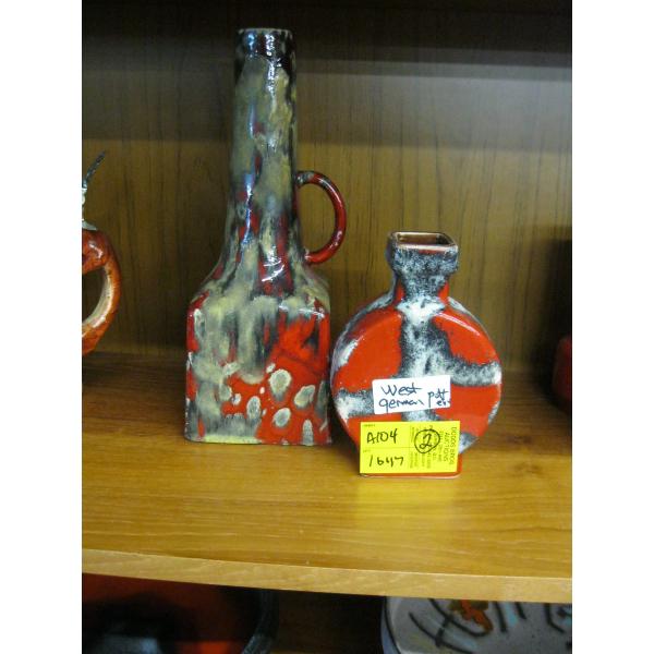 2 MCM GERMAN POTTERY VASES