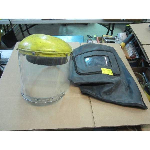 SANDBLASTING HELMET & A CLEAR FACE MASK SHIELD