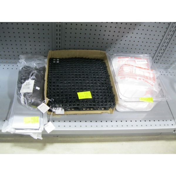 MISC. PLASTIC GLOVES, RUBBER MATTING, BEARD NETS, ETC.