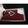 Image 2 : 10KT WHITE GOLD HEART PENDANT W/SMALL DIAMONDS W/SILVER CHAIN