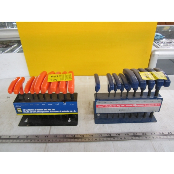 2 HEX KEY SETS - BOTH ARE MISSING 1 - ONES METRIC & ONE IS SAE