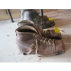 Image 1 : PAIR OF VINTAGE WOODEN SKIS & SKI BOOTS