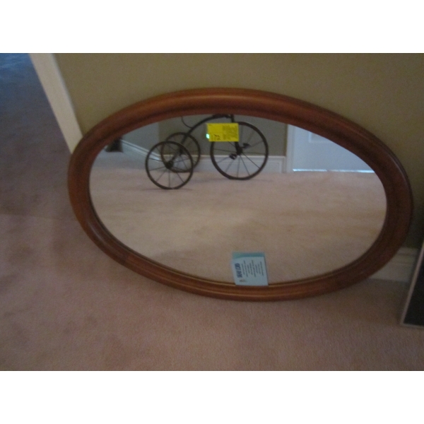 OVAL WOOD FRAMED MIRROR