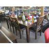 Image 6 : HEAVY SOLID WOOD DINING TABLE W/4 CHAIRS & LEAF