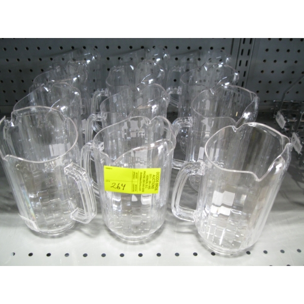 12 SM. PLASTIC 32OZ WATER PITCHERS