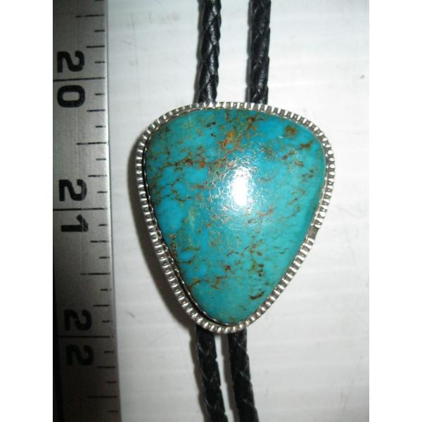SILVER & TURQUOISE NAVAJO BOLO TIE