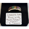 Image 1 : LADIES 10KT RING W/MULTI COLOR STONES, 3.5G, SZ 7 1/2