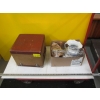 Image 4 : PROJECTOR CASE & BOX OF MISC. COLLECTOR BOTTLE, WATER PITCHER, ETC.