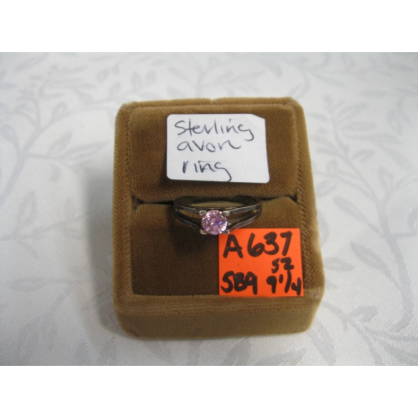 STERLING AVON RING, SZ 9 1/4