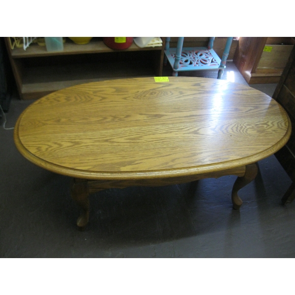 OAK OVAL COFFEE TABLE