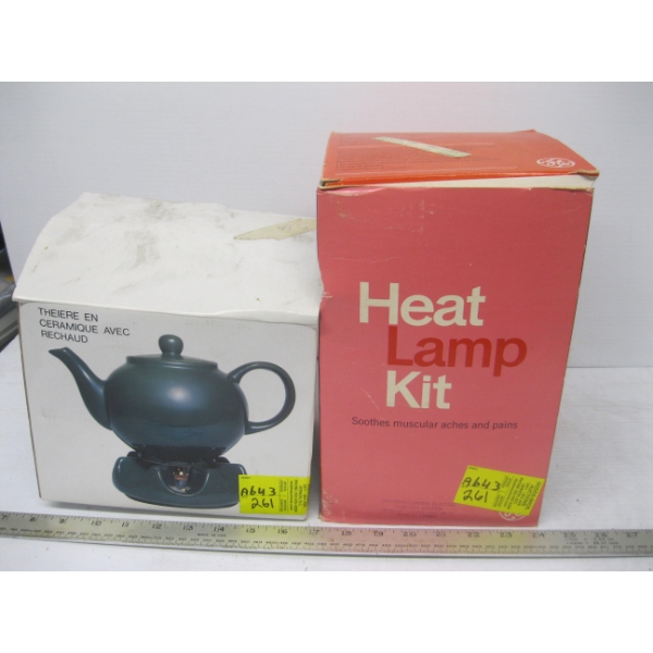 HEAT LAMP & A CANDLE HEATED KETTLE