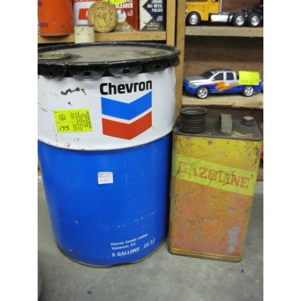 CHEVRON TIN & A GAS CAN