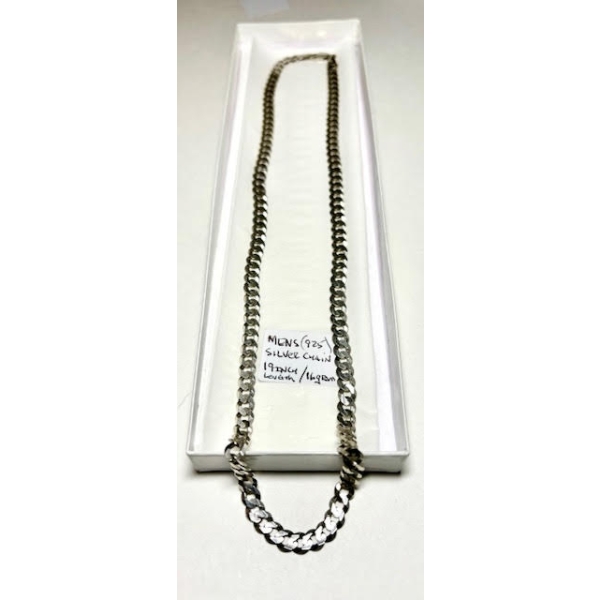 MEN'S .925 SILVER 19" CHAIN, 16G
