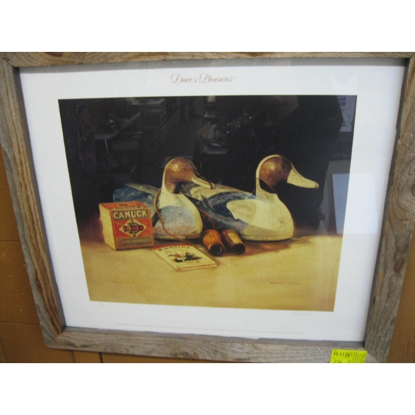 FRAMED NUMBERED PRINT "DAVE'S PLEASURES", BY ROBERT WIEBE, 4/200, SIGNED