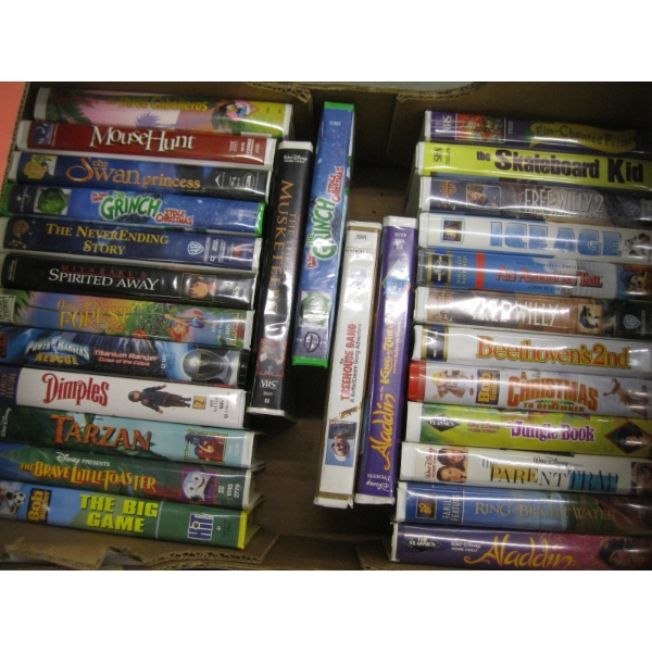 BOX OF KIDs VHS TAPES