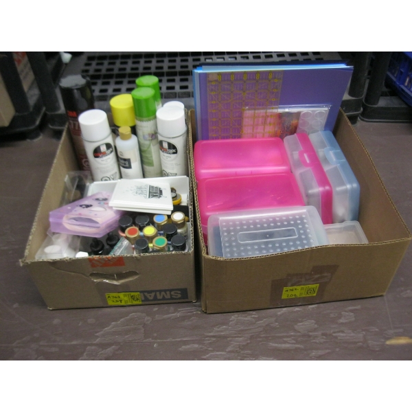 2 BOXES OF PAINTS & SUPPLIES