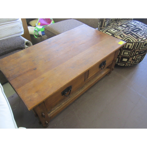 2 DRAWER WOODEN COFFEE TABLE