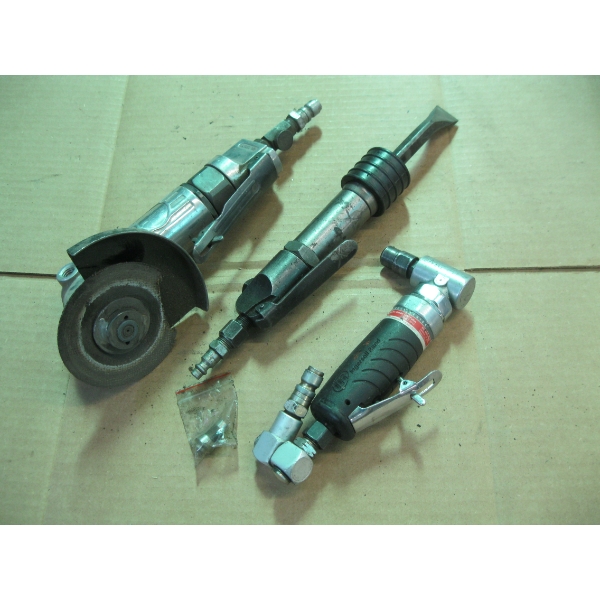 3 AIR TOOLS - DIE GRINDER, ANGLE GRINDER & CHISEL