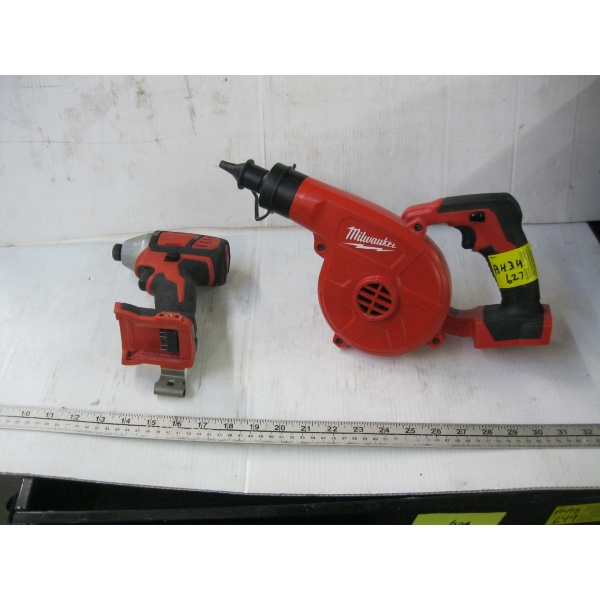 MILWAUKEE CORDLESS COMPACT BLOWER & 1/4" HEX IMPACT DRIVER
