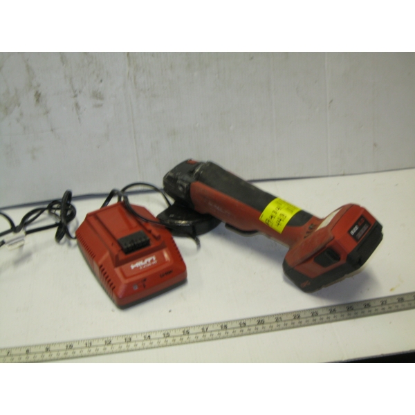 HILTI CORDLESS ANGLE GRINDER W/BATTERY & CHARGER