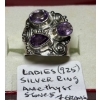 Image 1 : LADIES .925 SILVER RING W/AMETHYST STONES, 7G - SZ 6.5