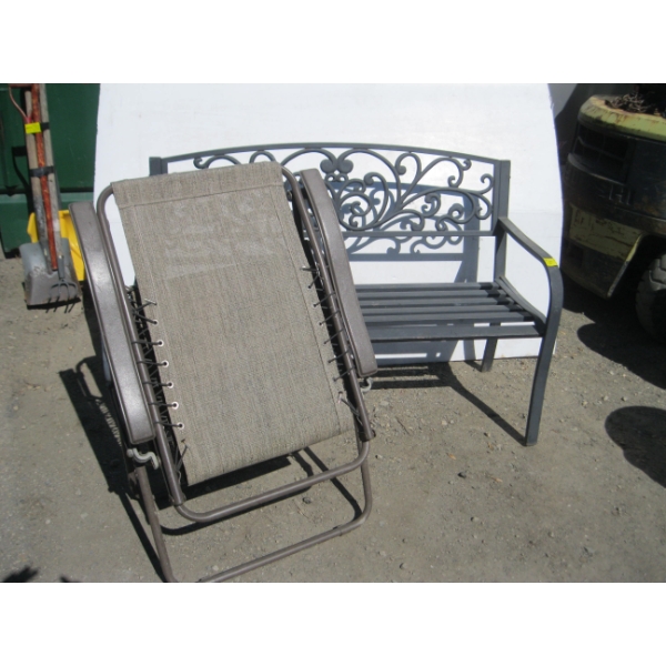 GARDEN BENCH & A GRAVITY CHAIR