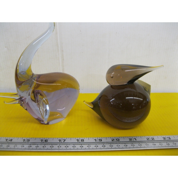 2 GLASS FIGURINES