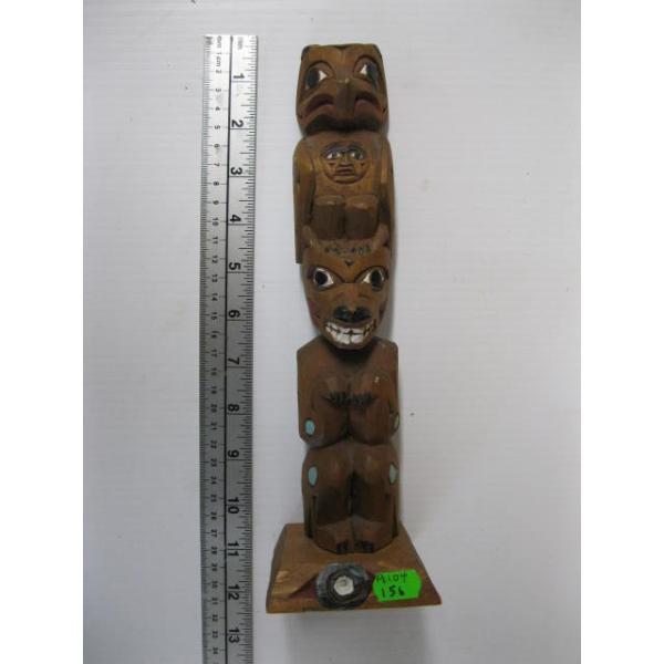 CARVED WOODEN TOTEM POLE