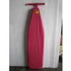 Image 4 : PINE STUDENT DESK, BLACK END TABLE, PINK IRONING BOARD W/IRON