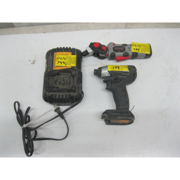 MAKITA DRILL W/DEWALT CHARGER, NO BATTERY & A BENCHMARK TWISTER - NO CHARGER
