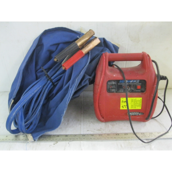 BATTERY CHARGER & SET OF JUMPER CABLES